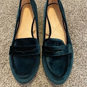 Zara Green Velvet Loafer 10